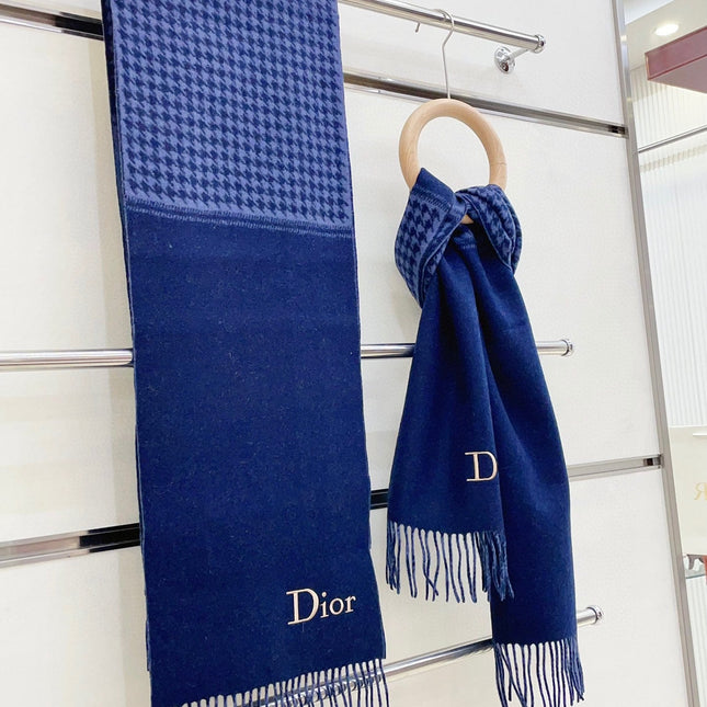 SCARF 180 CM IN NAVY BLUE CASHMERE 419819