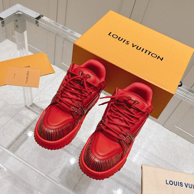 LV TRAINER MAXI LV X PARK SEO-BO IN RUBY RED CALFSKIN