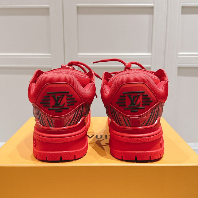 LV TRAINER MAXI LV X PARK SEO-BO IN RUBY RED CALFSKIN