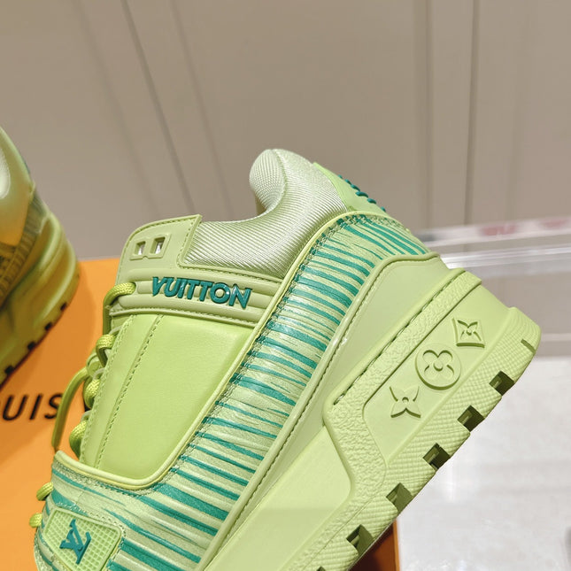 LV TRAINER MAXI LV X PARK SEO-BO IN PEAR GREEN CALFSKIN