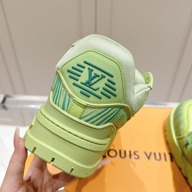 LV TRAINER MAXI LV X PARK SEO-BO IN PEAR GREEN CALFSKIN