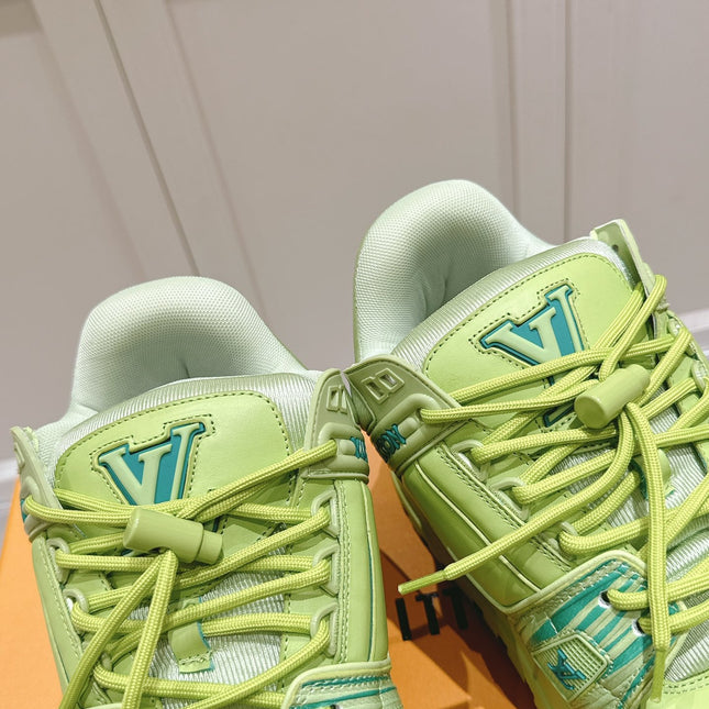 LV TRAINER MAXI LV X PARK SEO-BO IN PEAR GREEN CALFSKIN