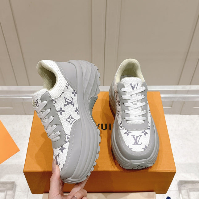 RUN AWAY SNEAKER IN DOVE GRAY MIX WHITE CALFSKIN