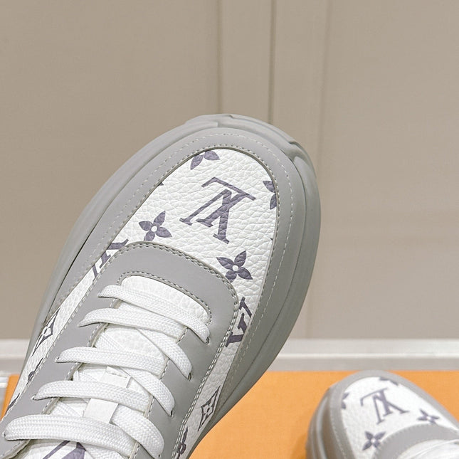 RUN AWAY SNEAKER IN DOVE GRAY MIX WHITE CALFSKIN