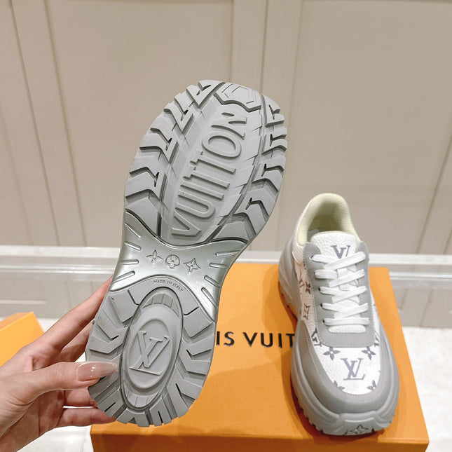RUN AWAY SNEAKER IN DOVE GRAY MIX WHITE CALFSKIN