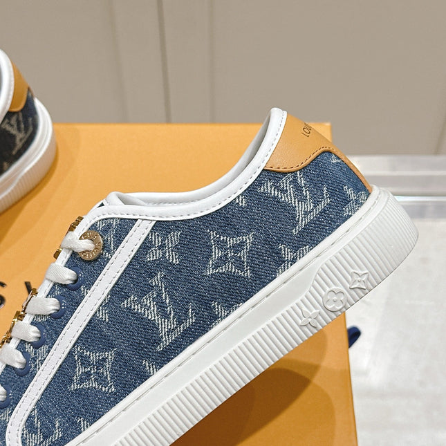 LV LAGOON SNEAKER IN DENIM BLUE MONOGRAM WITH BUCKLE