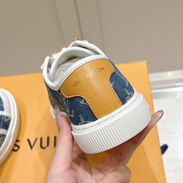 LV LAGOON SNEAKER IN DENIM BLUE MONOGRAM WITH BUCKLE