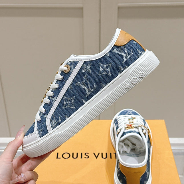 LV LAGOON SNEAKER IN DENIM BLUE MONOGRAM WITH BUCKLE