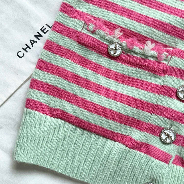 Chanel 25P Tube Top Pink Mix Green Cashmere 237316