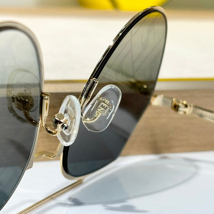 OBLIQUE MASK SKY ROUND FRAME SUNGLASSES FF0329 IN METAL