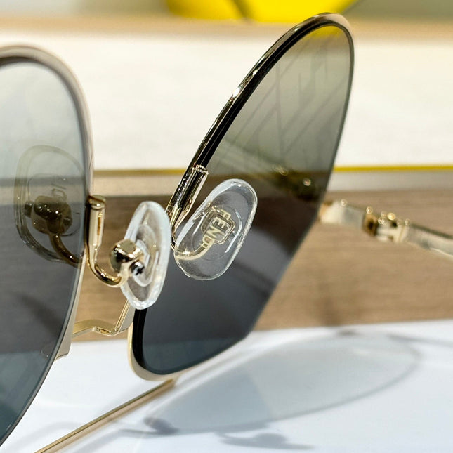 OBLIQUE MASK SKY ROUND FRAME SUNGLASSES FF0329 IN METAL