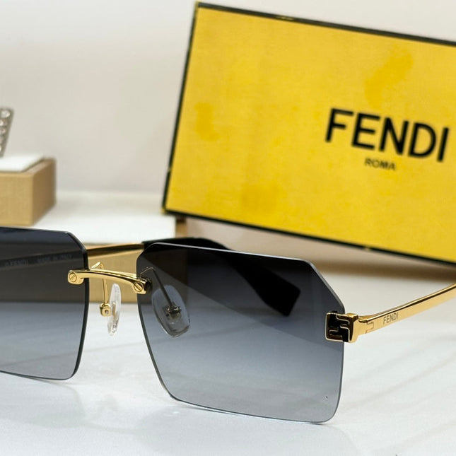 SKY RECTANGULAR FRAME SUNGLASSES FE40043U IN METAL