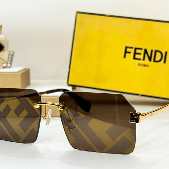 SKY RECTANGULAR FRAME SUNGLASSES FE40043U IN METAL