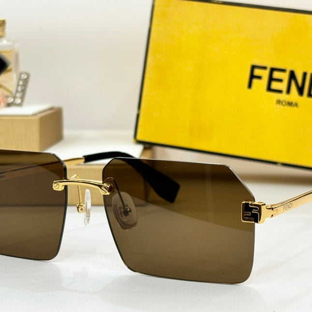 SKY RECTANGULAR FRAME SUNGLASSES FE40043U IN METAL