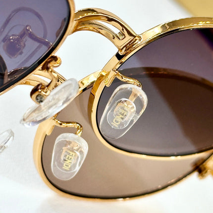 FIRST CRYSTAL CHUNKY OVAL FRAME SUNGLASSES 7078 IN METAL