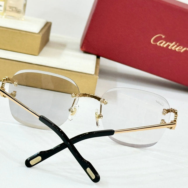 CRYSTAL STUDDED RIMLESS SQUARE FRAME SUNGLASSES CT0603S IN METAL PHOTOCHROMIC LENSES