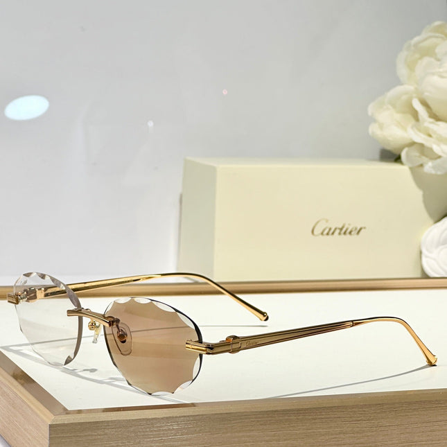 C DE RIMLESS ROUND FRAME SUNGLASSES CT0611S IN METAL