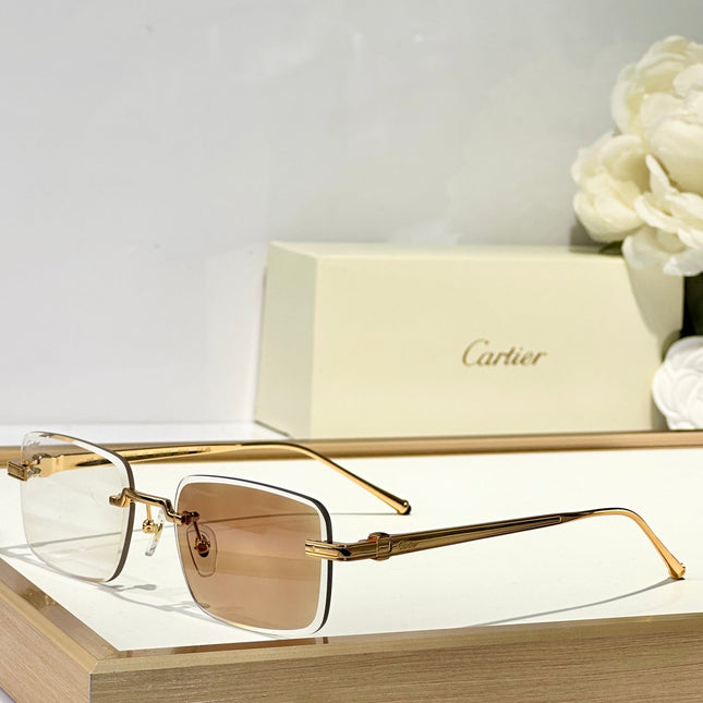 C DE RIMLESS SQUARE FRAME SUNGLASSES CT0610S IN METAL