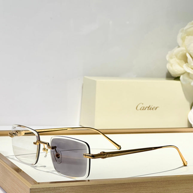 C DE RIMLESS SQUARE FRAME SUNGLASSES CT0610S IN METAL