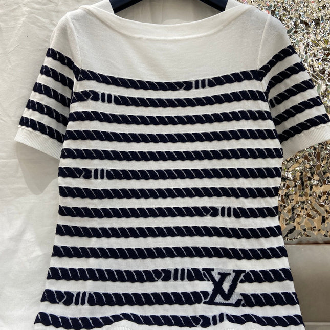 LV STRIPED SWEATER 25S IN TENCEL  266038