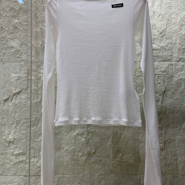 OFF SHOULDER LOGO T SHIRT 25S IN KATUN 266105