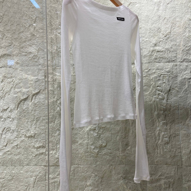 OFF SHOULDER LOGO T SHIRT 25S IN KATUN 266105