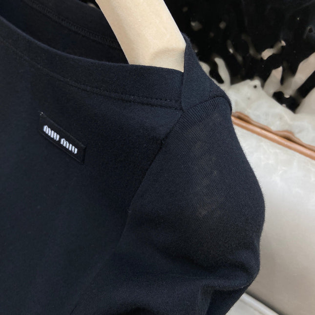 OFF SHOULDER LOGO T SHIRT 25S IN KATUN 266111