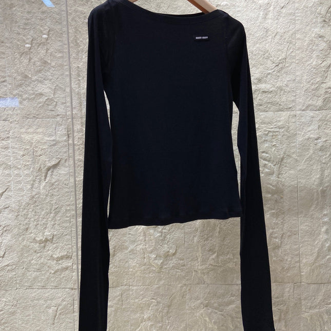 OFF SHOULDER LOGO T SHIRT 25S IN KATUN 266111