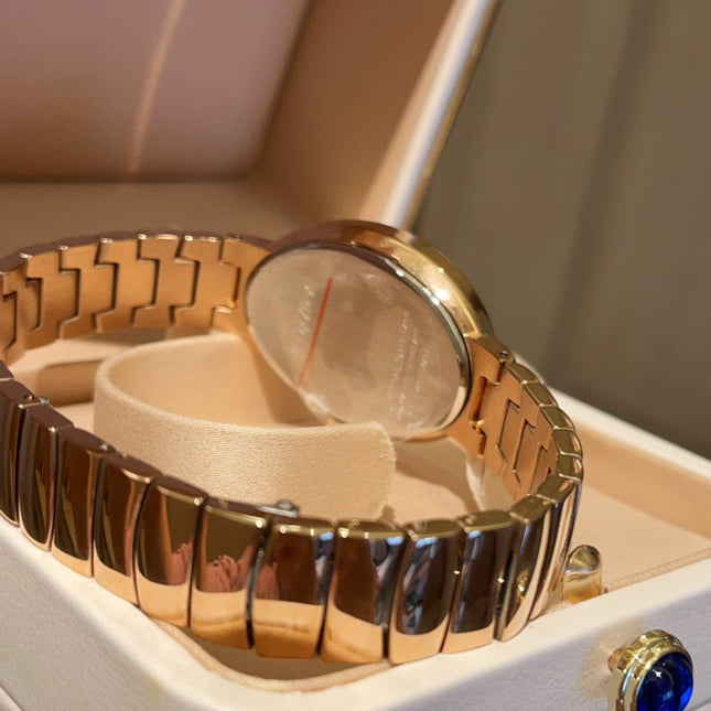BAIGNOIRE SILVER AND GOLD CASE WATCH WITH CRYSTAL