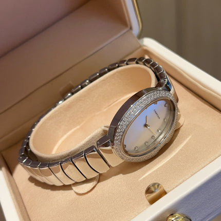 BAIGNOIRE SILVER AND GOLD CASE WATCH WITH CRYSTAL