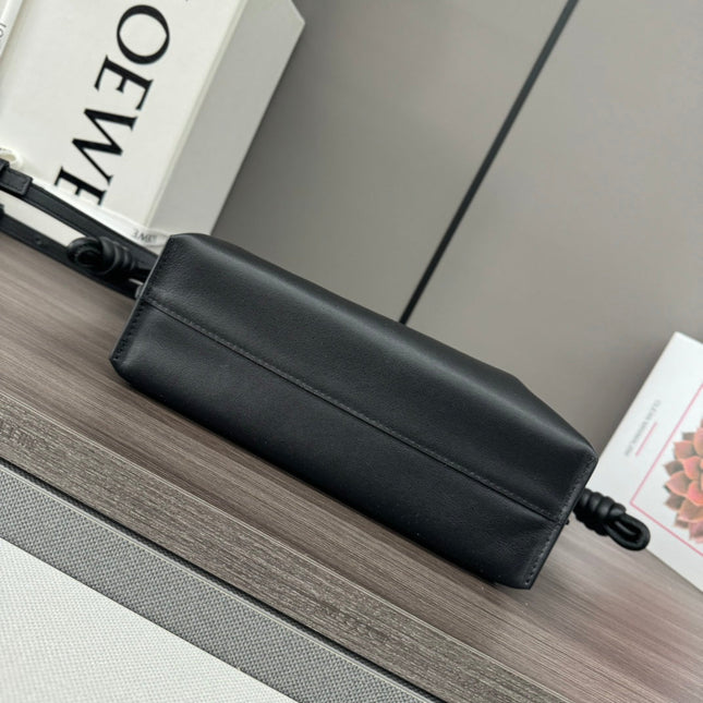 LOE 23 MINI FLAMENCO PURSE BAG IN BLACK NAPPA LAMBSKIN