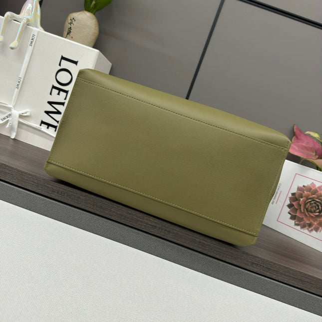 CUBI CROSSBODY 44 BAG IN OLIVE GREEN SMOOTH CALFSKIN AND JACQUARD