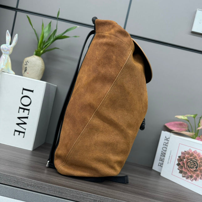 FLAMENCO 40 BACKPACK IN CINNAMON BROWN SUEDE