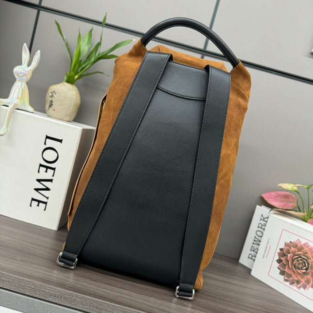 FLAMENCO 40 BACKPACK IN CINNAMON BROWN SUEDE