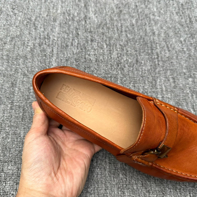 LV LOAFER IN BRIGHT ORANGE CALFSKIN