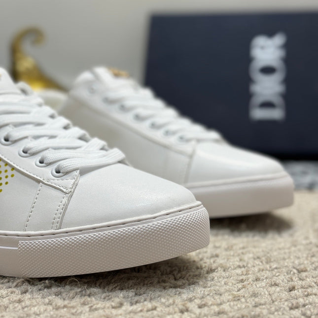 CD LOW TOP BASIC SNEAKER WHITE AND YELLOW CALFSKIN