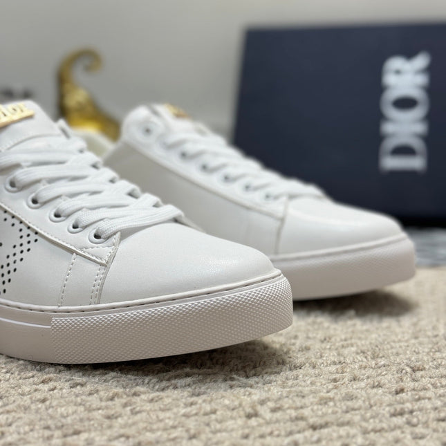 CD LOW TOP BASIC SNEAKER WHITE AND BLACK CALFSKIN