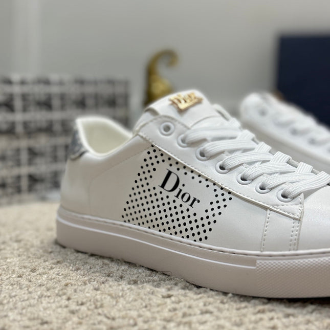 CD LOW TOP BASIC SNEAKER WHITE AND BLACK CALFSKIN