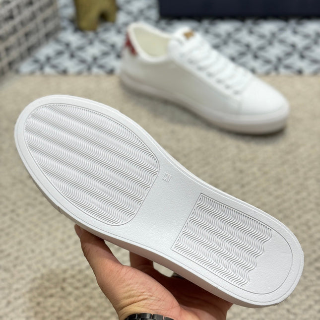 CD LOW TOP BASIC SNEAKER WHITE AND RED CALFSKIN