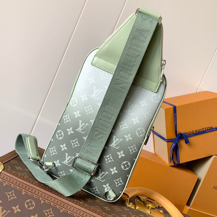 AVENUE SLINGBAG 31 IN WHITE AND BLACK OMBRE MONOGRAM CANVAS