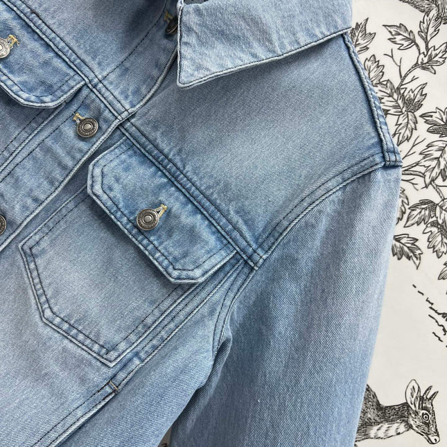 LONG SLEEVE DENIM JACQUARD SLATE BLUE 266728