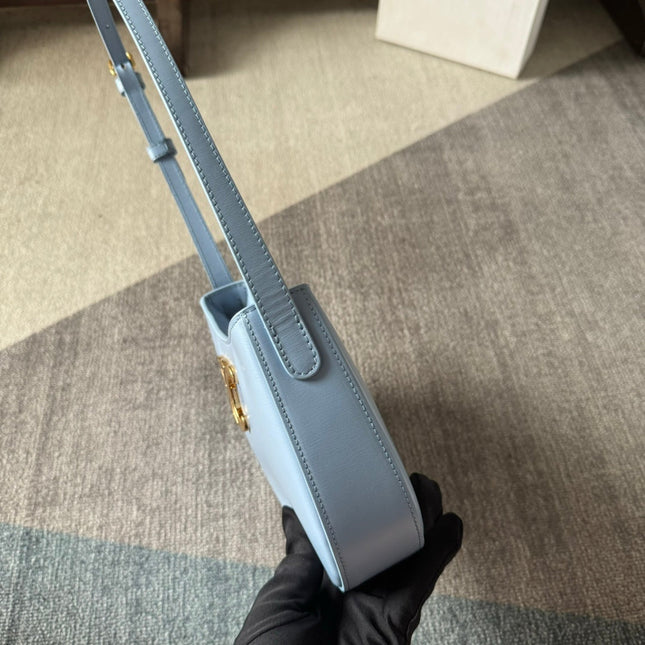 MINI 22 TILLY BAG IN COOL GRAY BLUE CALFSKIN