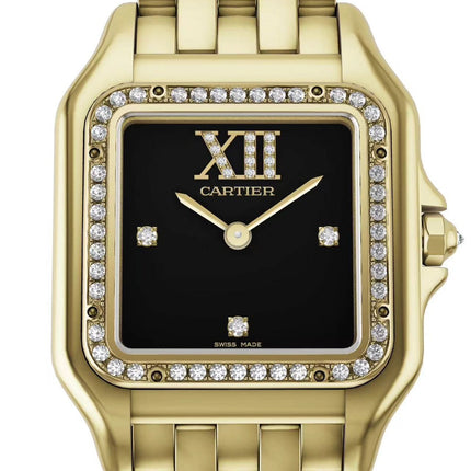PANTHÈRE SMALL MODEL DE CARTIER WATCH GOLD CASE WITH CRYSTALS