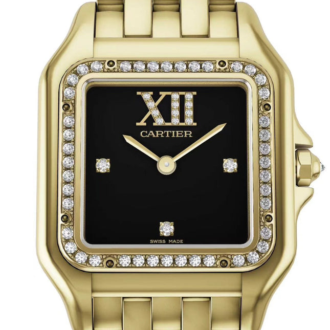 PANTHÈRE SMALL MODEL DE CARTIER WATCH GOLD CASE WITH CRYSTALS