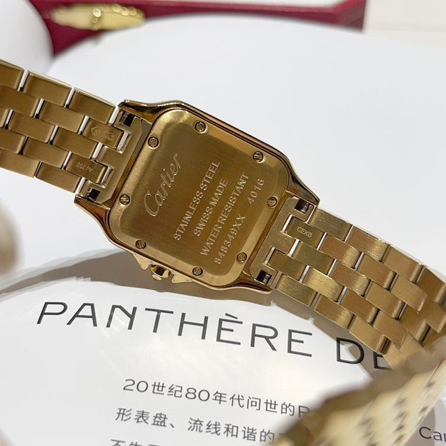 PANTHÈRE SMALL MODEL DE CARTIER WATCH GOLD CASE WITH CRYSTALS