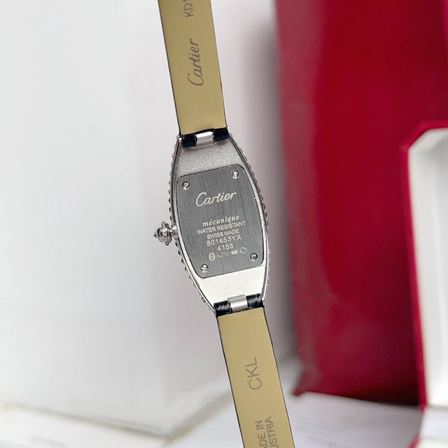 BAIGNOIRE ALLONGÉE WATCH ROSE GOLD CASE WITH BLACK LEATHER STRAP