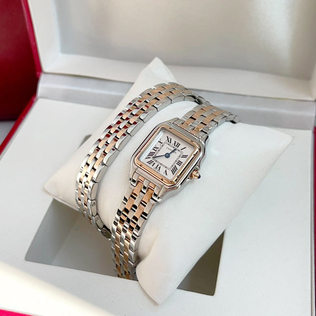 PANTHÈRE DE CARTIER WATCH PINK GOLD MIX SILVER CASE