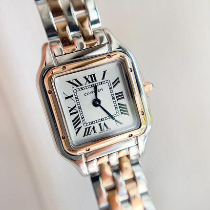 PANTHÈRE DE CARTIER WATCH PINK GOLD MIX SILVER CASE