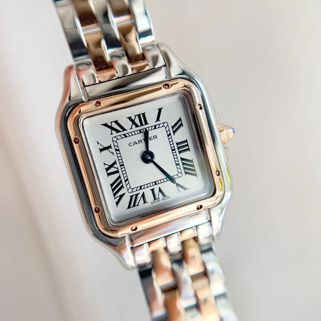 PANTHÈRE DE CARTIER WATCH PINK GOLD MIX SILVER CASE