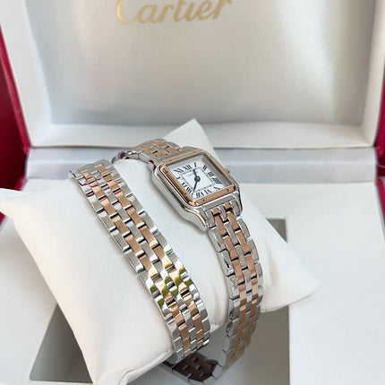 PANTHÈRE DE CARTIER WATCH PINK GOLD MIX SILVER CASE